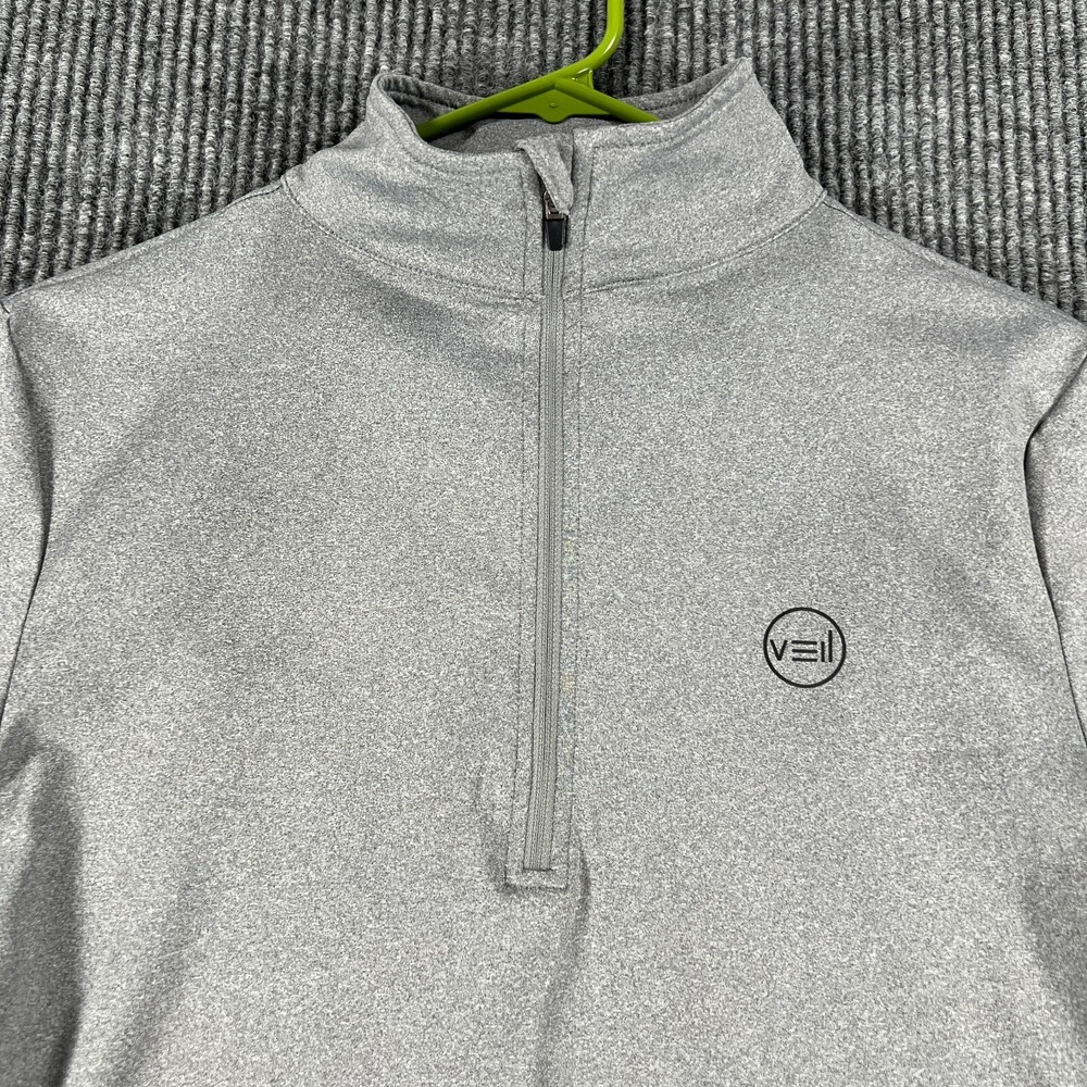 Veil Spark Shirt Womens Small Gray Long Sleeve 1/4 Zip Mock Neck Outdoor Casual